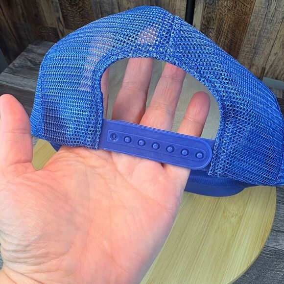 Vintage Phar-Mor “Power Buyer” Trucker Hat – Blue & White Mesh Snapback – 1980s - Picture 4 of 6